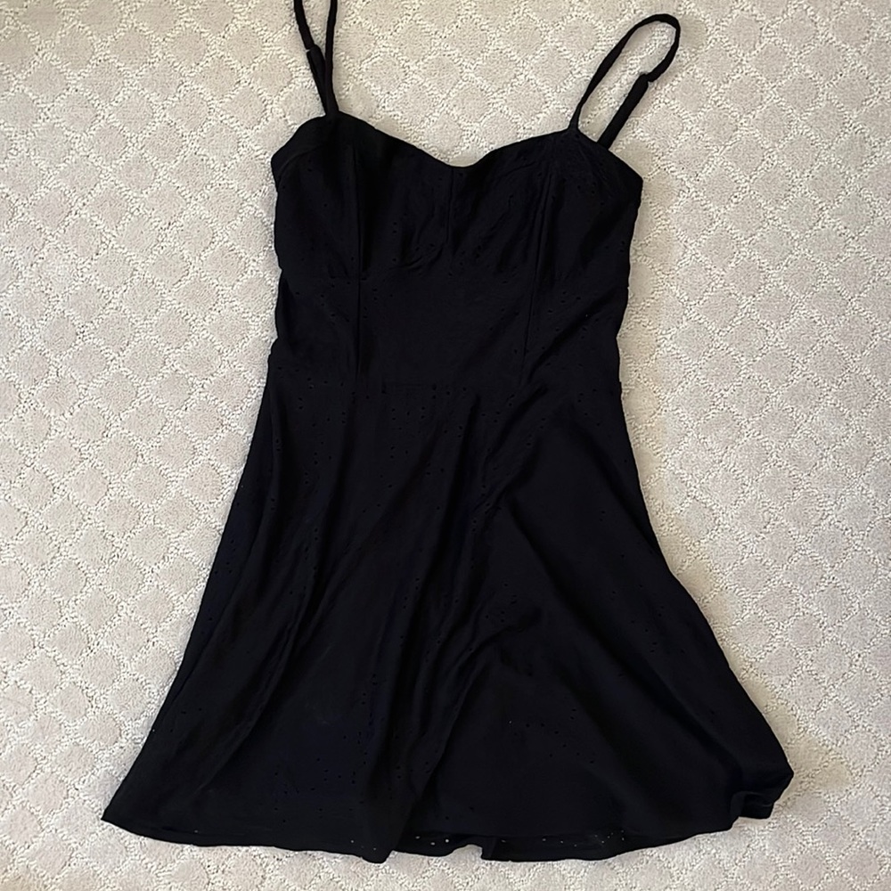 Black eyelet dress